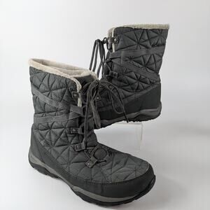 Columbia Womens Sz10 Snow Boots Loveland Mid Thermal Black Waterproof Techlite